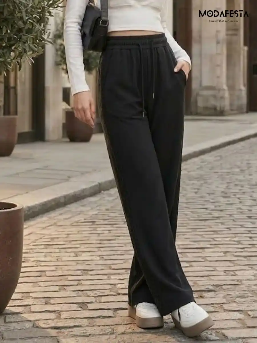 ModaFesta -truffle-knit-wide-leg-trousers-black