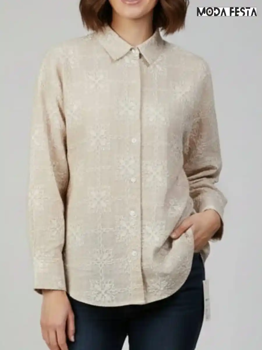Embroidered Linen Shirt