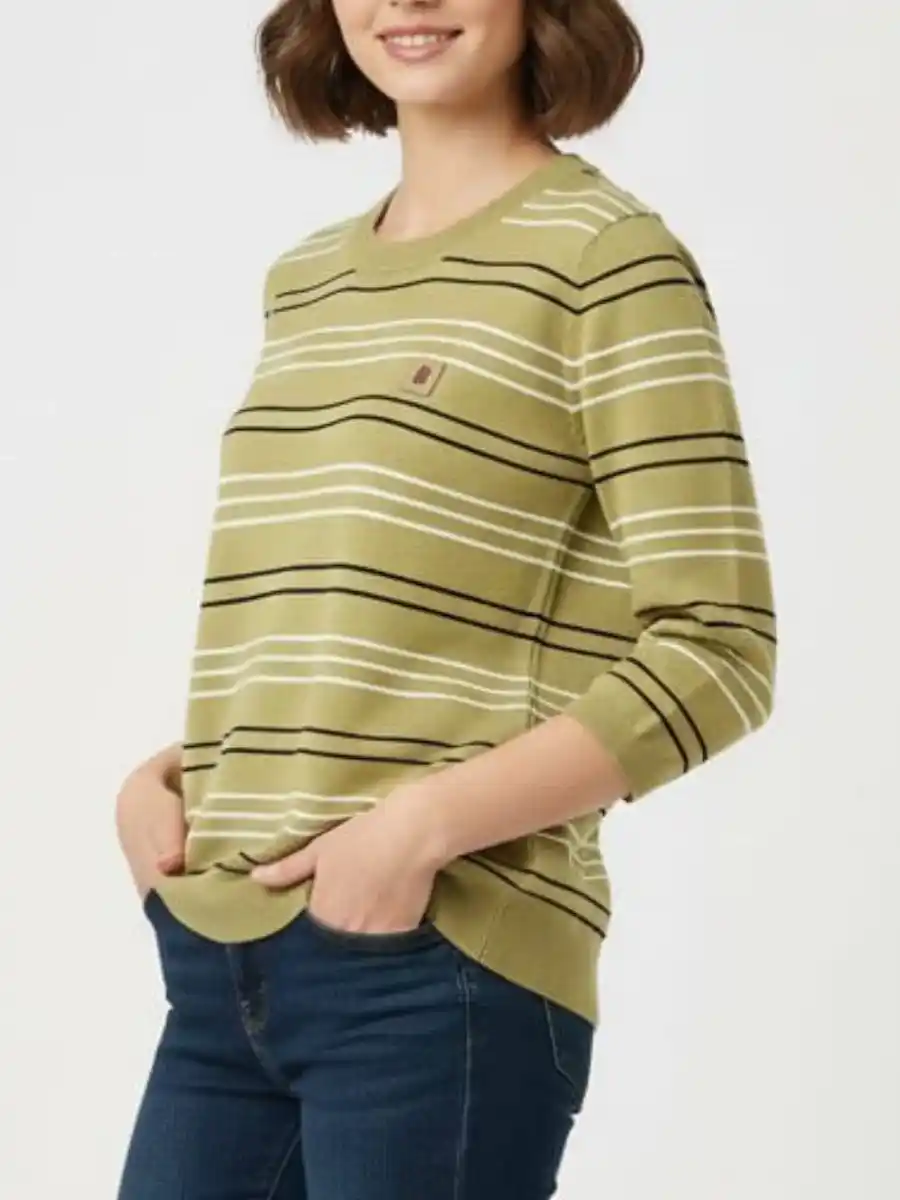 ModaFesta -elegant-stripes-top-green