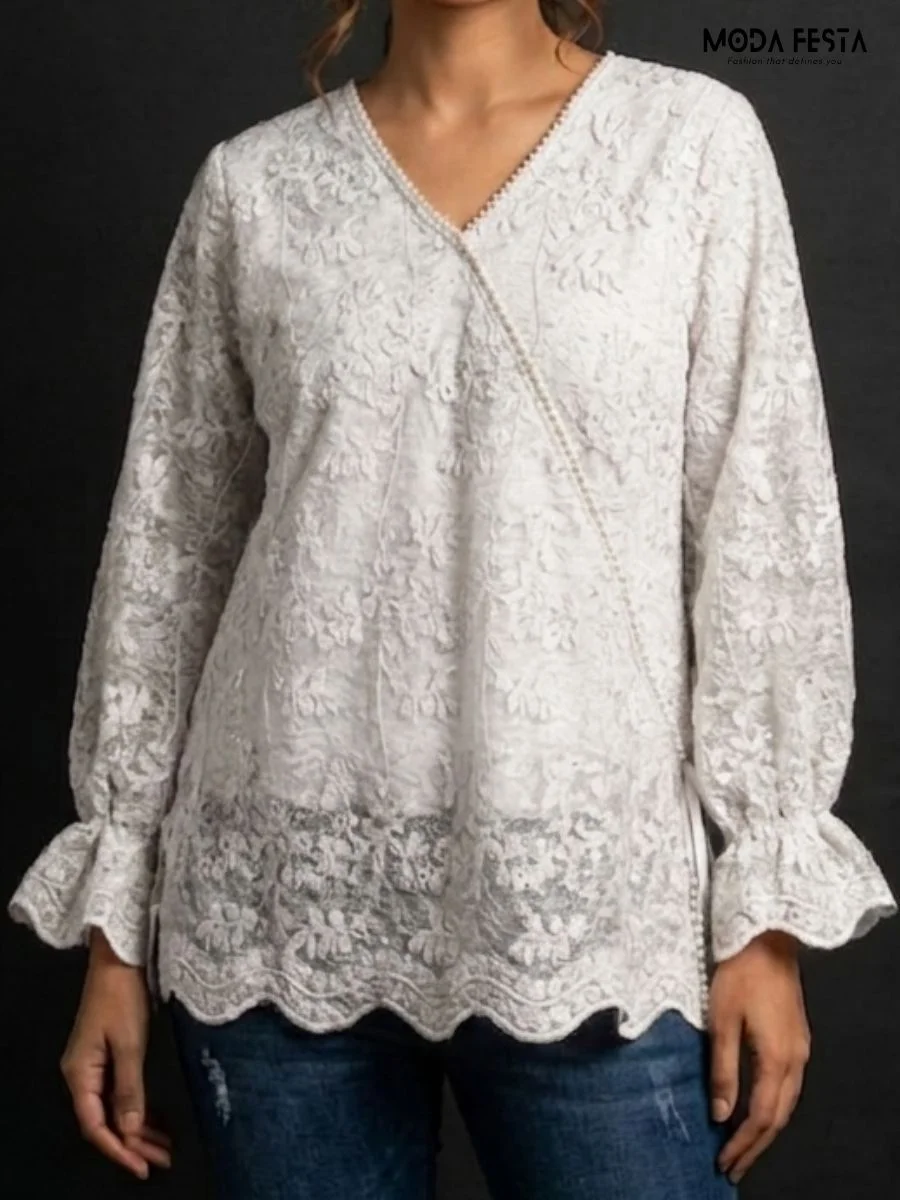 Ivory Sequin Lace Wrap