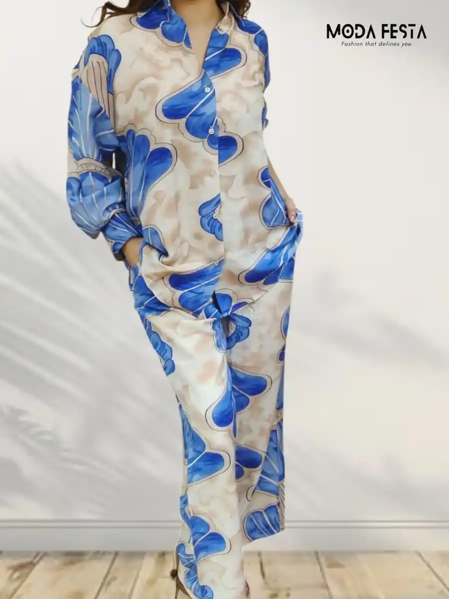 ModaFesta -floral-coord-set-for-women-blue