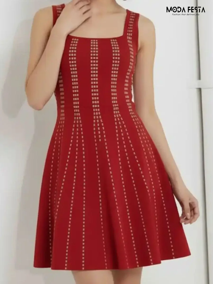 Elegant Stripes Mini A Line Dress