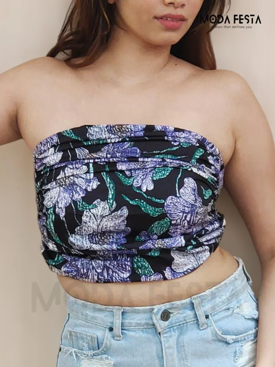 Stylish Flora Print TubeTop