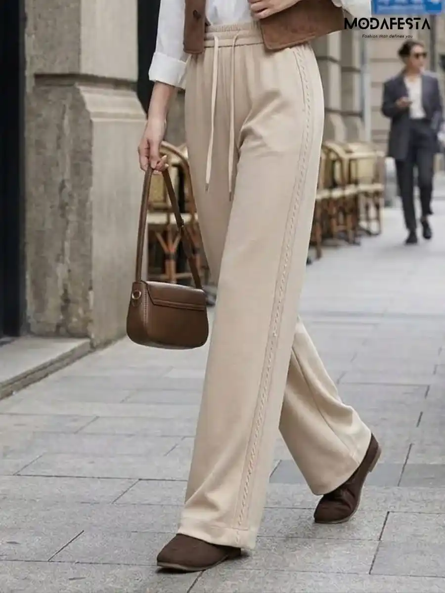 ModaFesta -truffle-knit-wide-leg-trousers-beige