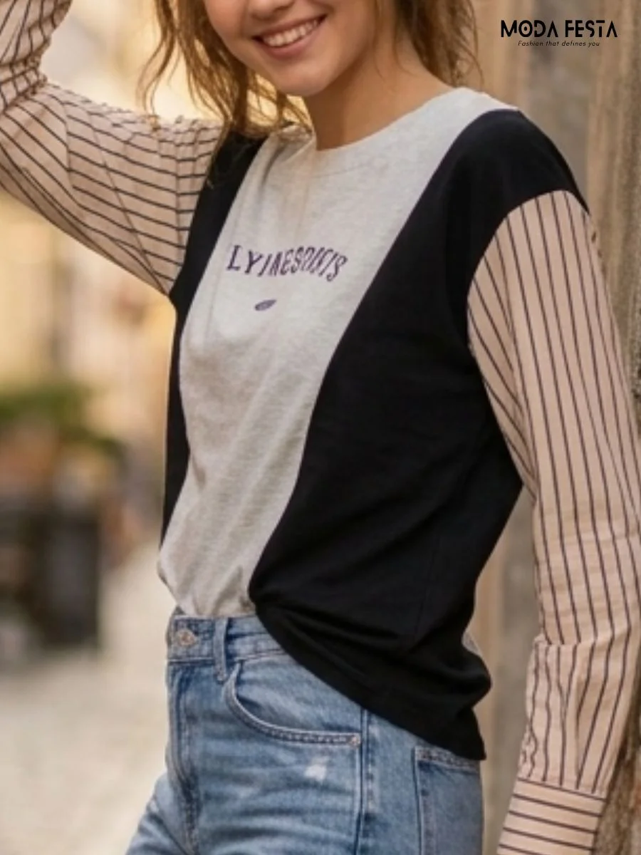 ModaFesta -sporty-casual-stripe-tee