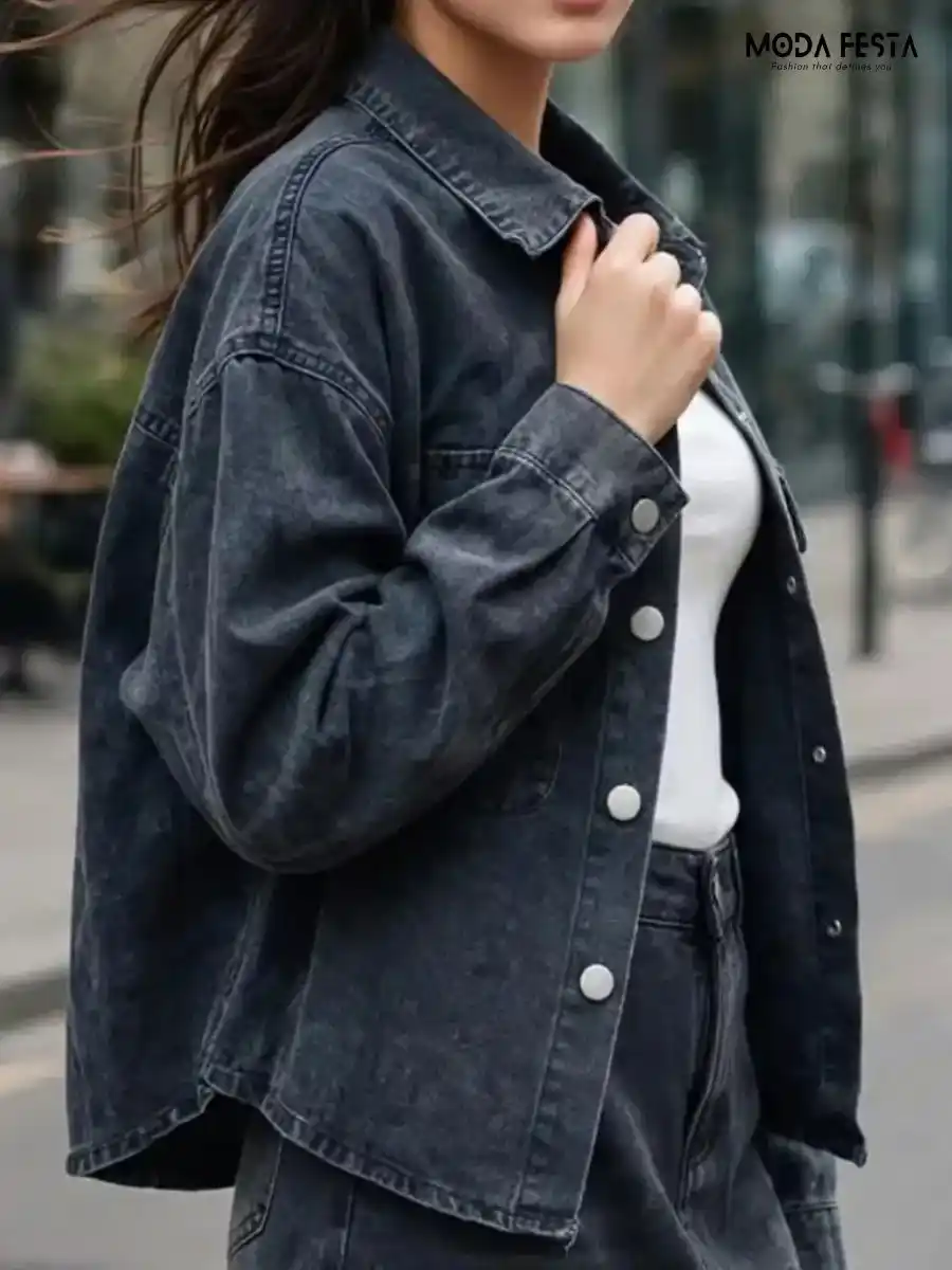 ModaFesta -casual-crop-jacket-black
