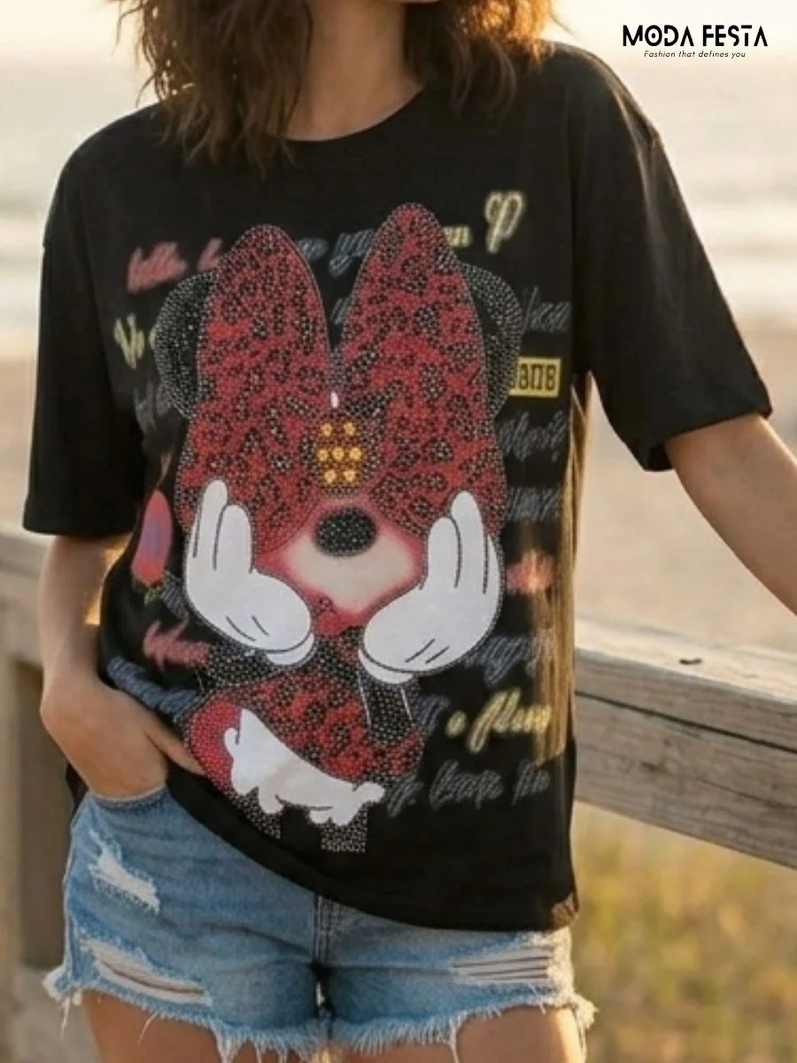 ModaFesta -minnie-mouse-black-tee