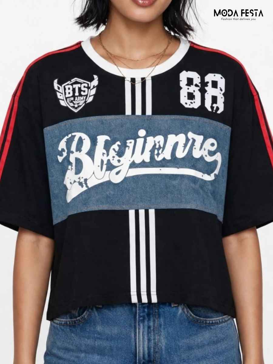BTS Graphic Printed Oversized Athletic T-Shirt