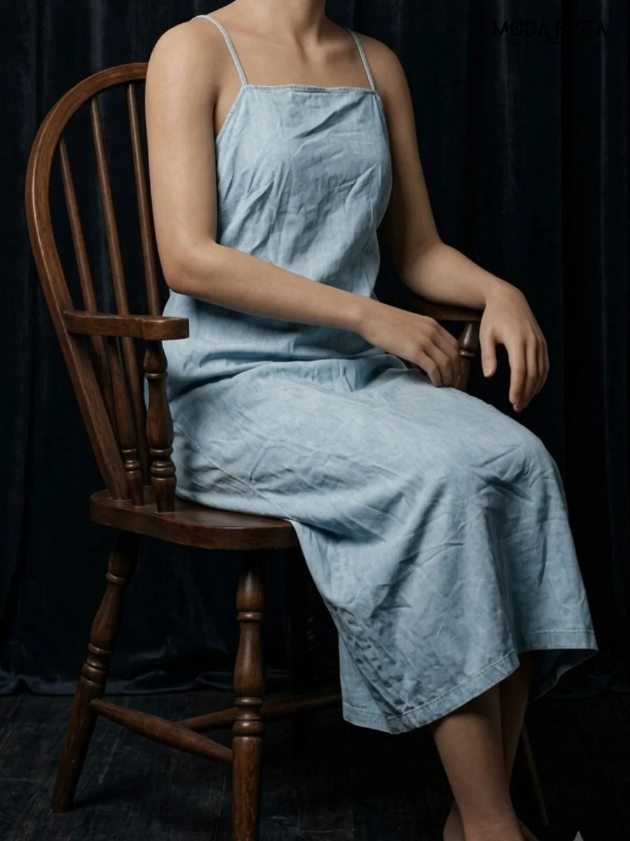 ModaFesta -cotton-blend-spaghetti-strap-midi-dress