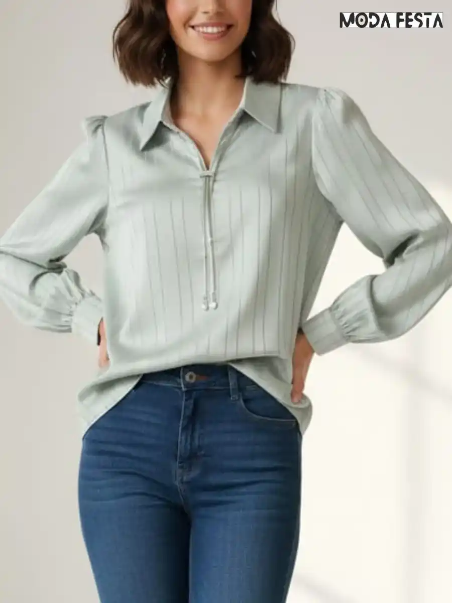 ModaFesta -elegant-top-with-accessories-green
