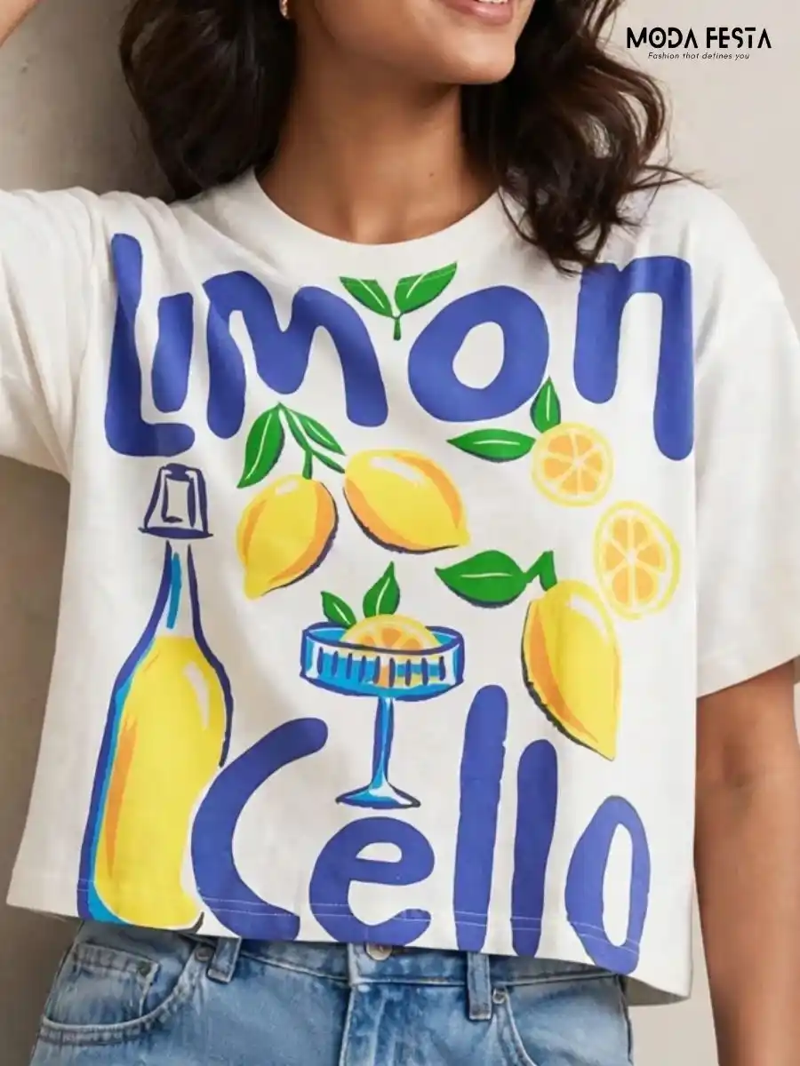 ModaFesta -limoncello-graphic-print-crop-t-shirt