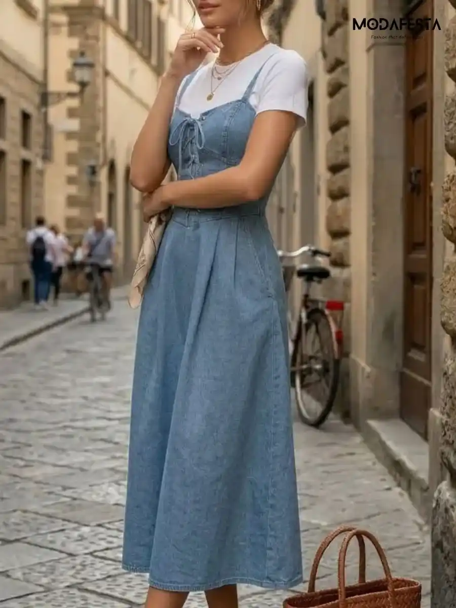 ModaFesta -elegant-a-line-denim-dress-1-dark-blue