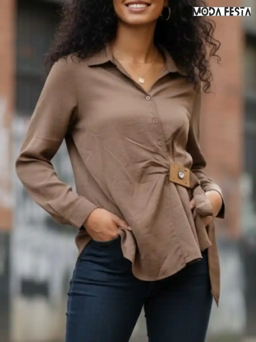 ModaFesta -elegant-side-wrap-top-brown