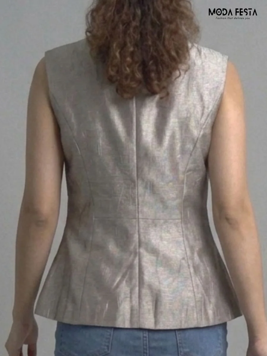 ModaFesta -metallic-shimmer-peplum-vest