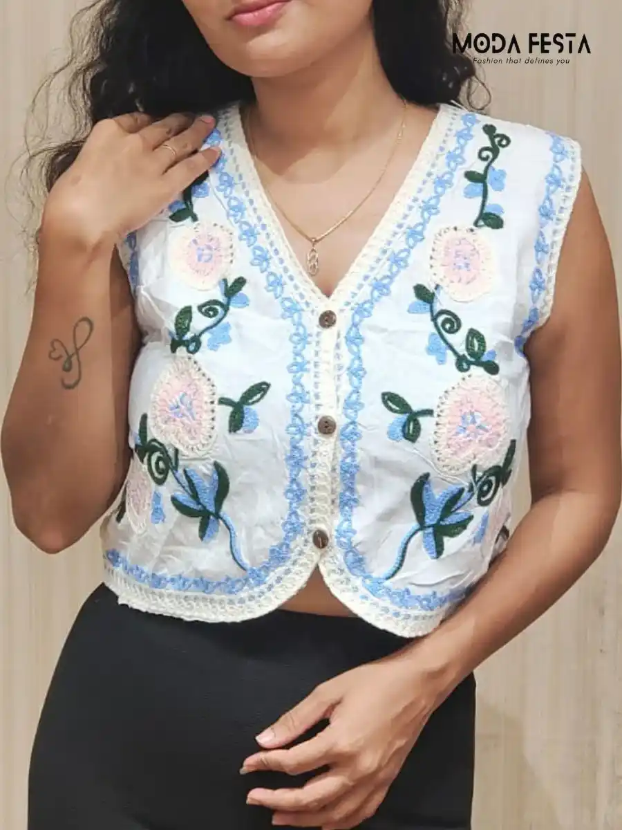 ModaFesta -elegant-floral-embroidered-top-blue