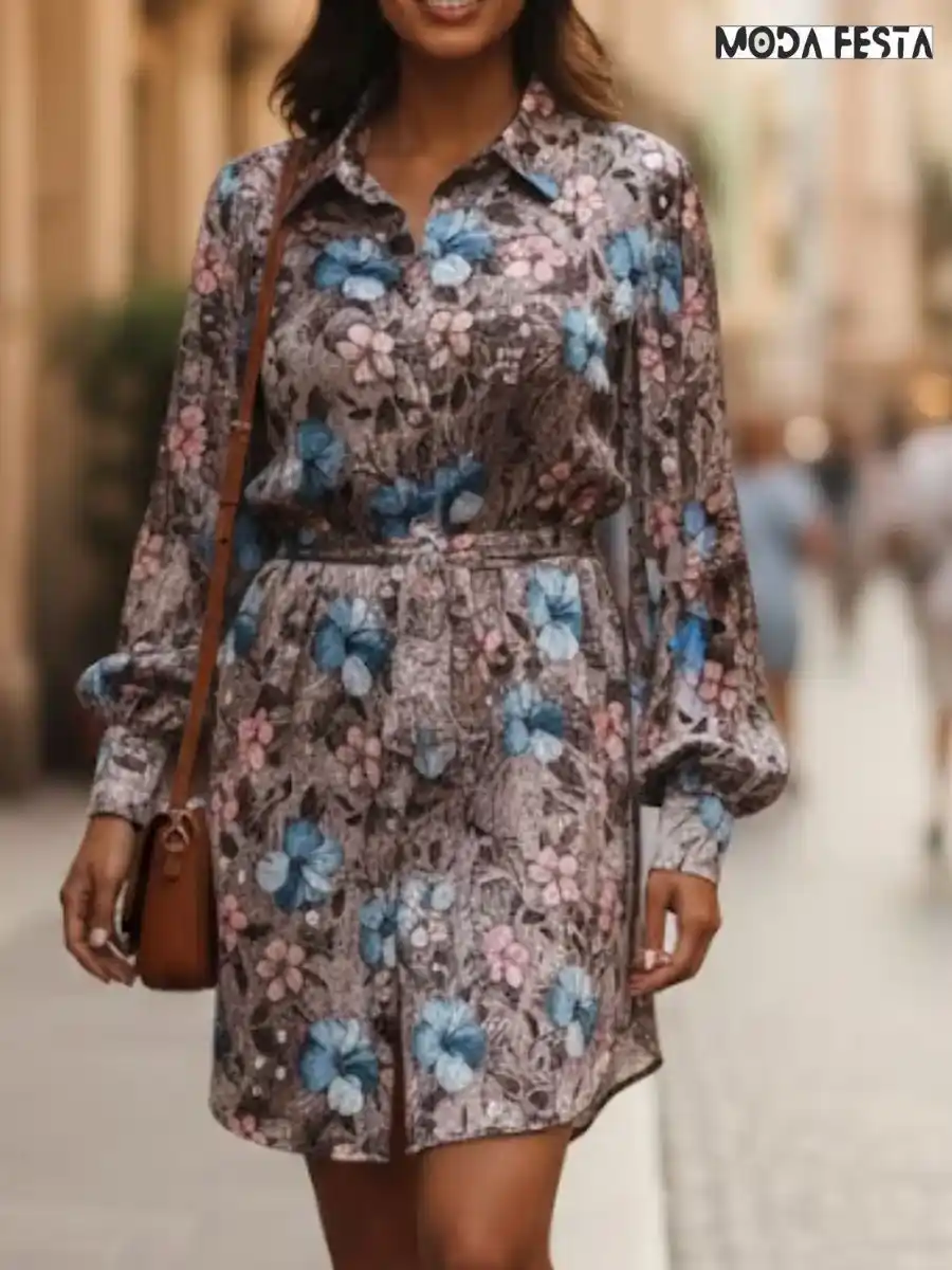 ModaFesta -elegant-flower-print-satin-shirt