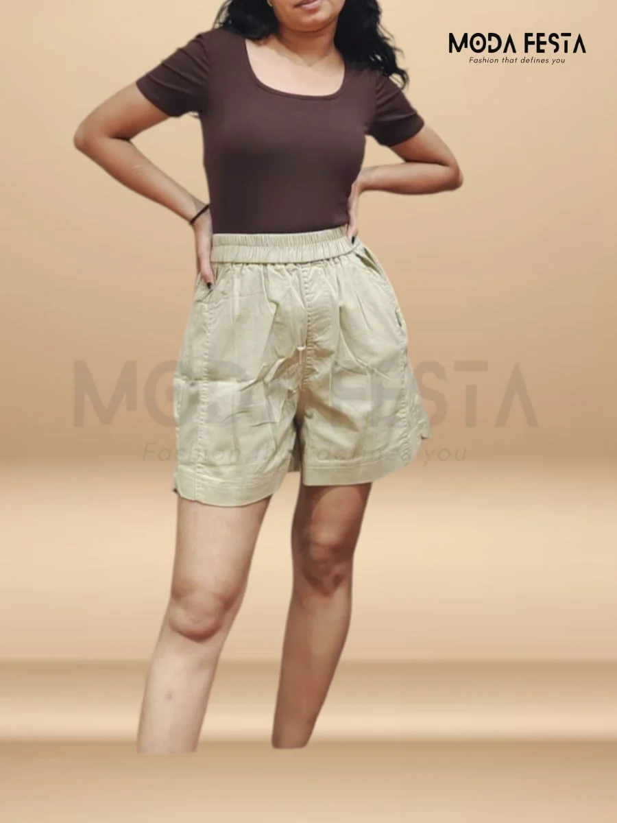 ModaFesta -summer-cotton-short-beige