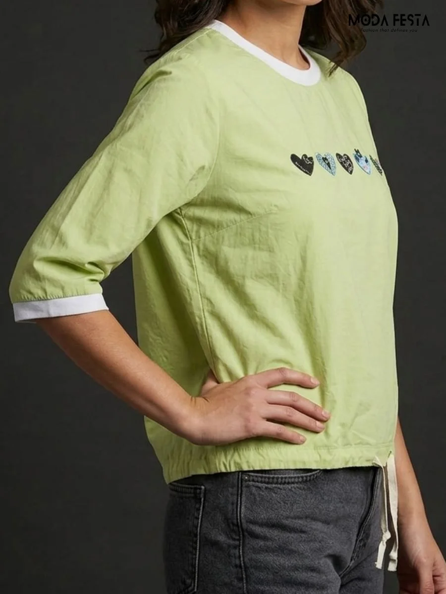 ModaFesta -lime-heart-patch-top