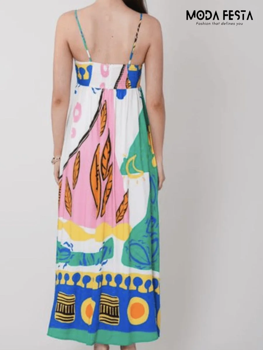 ModaFesta -elegant-printed-maxi-dress-white
