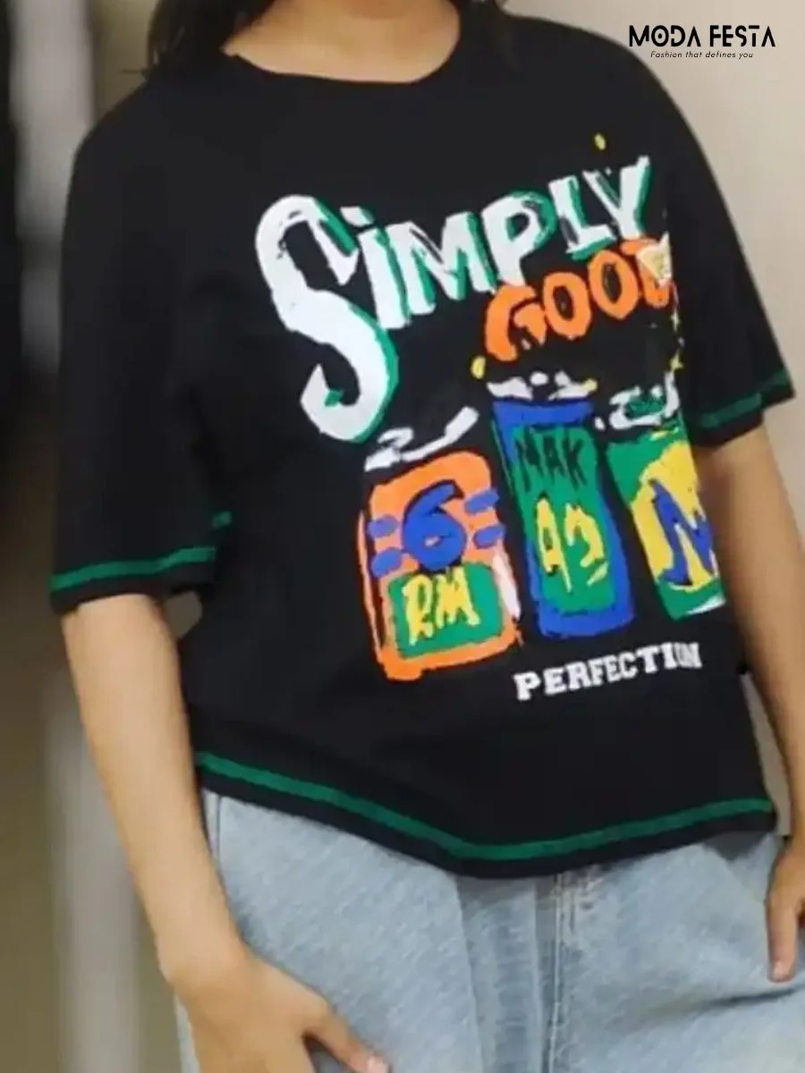 Elegant Printed Oversize T Shirt