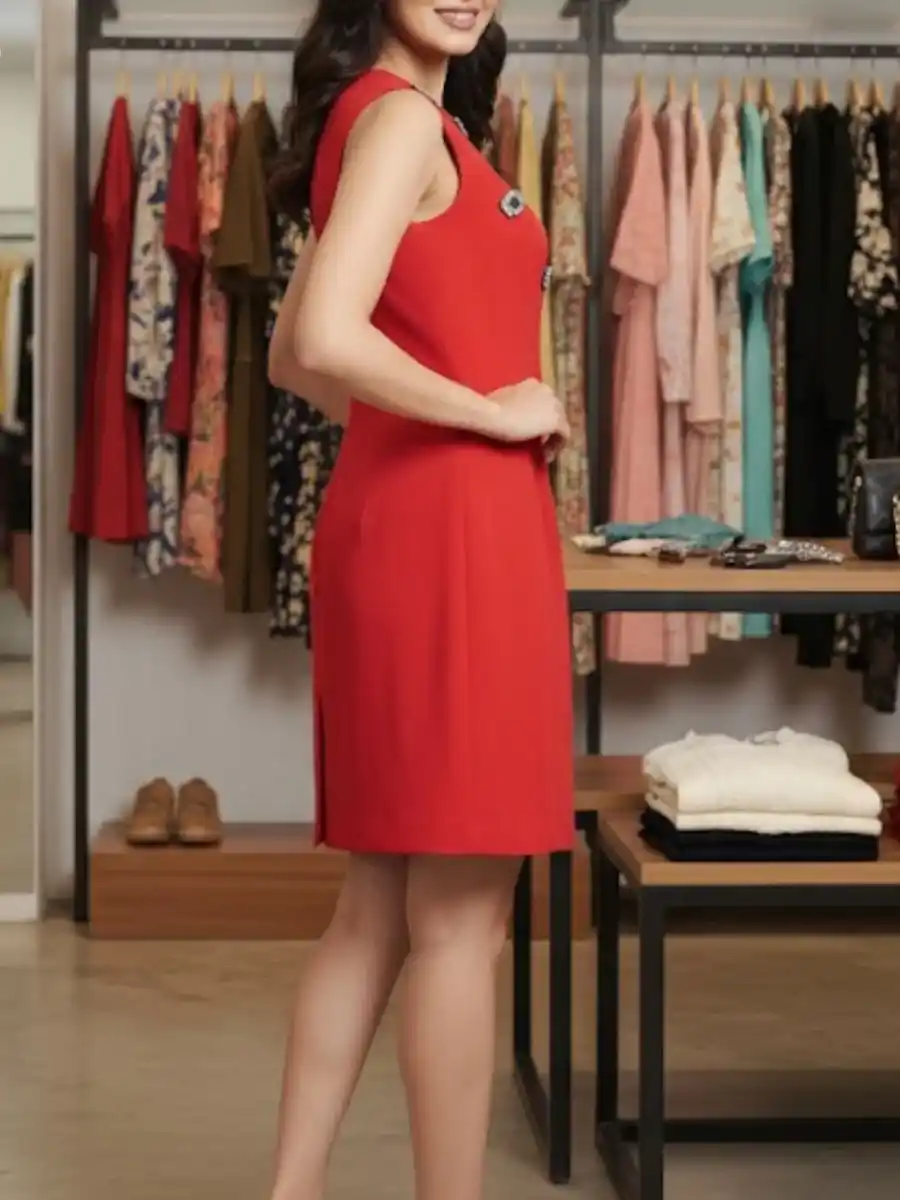 ModaFesta -trending-short-dress-with-diamond-red
