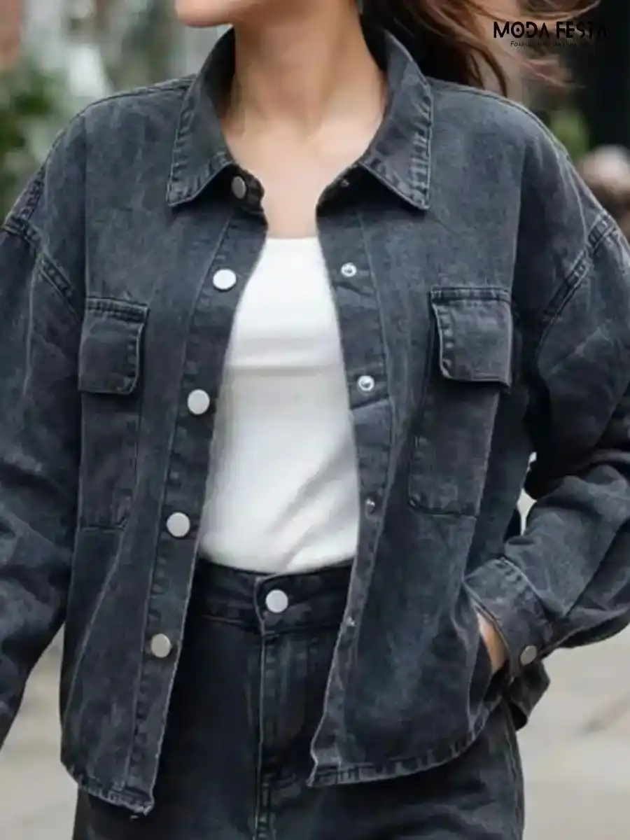 ModaFesta -casual-crop-jacket-black