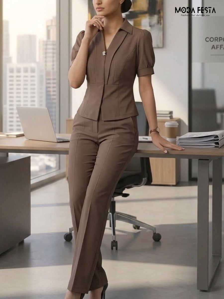 ModaFesta -tailored-collar-pleated-co-ord-Set