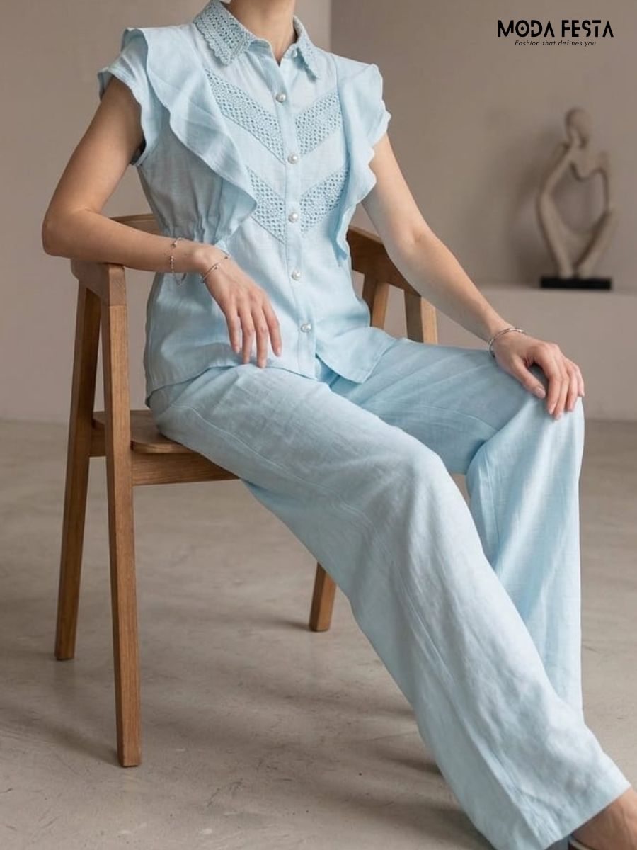 ModaFesta -powder-blue-eyelet-lace-ruffle-co-ord-set