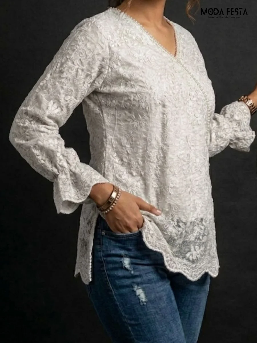 ModaFesta -ivory-sequin-lace-wrap