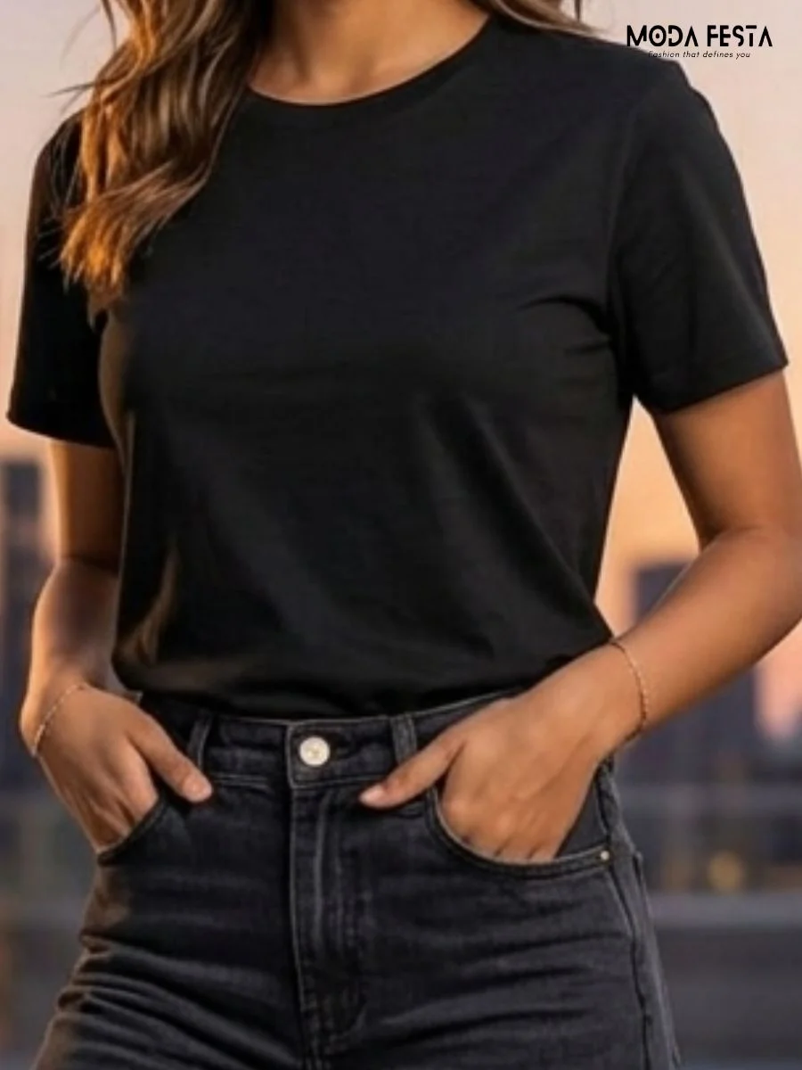 ModaFesta -classic-black-crew-tee