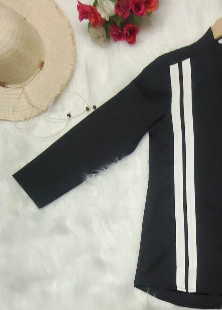 ModaFesta -black-strip-co-ord-set