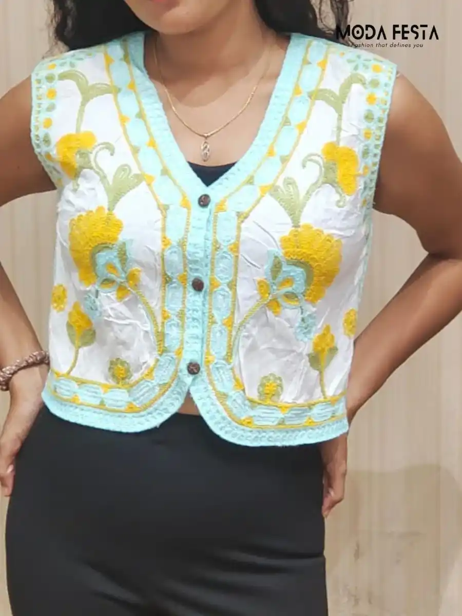 Elegant Floral Embroidered Top