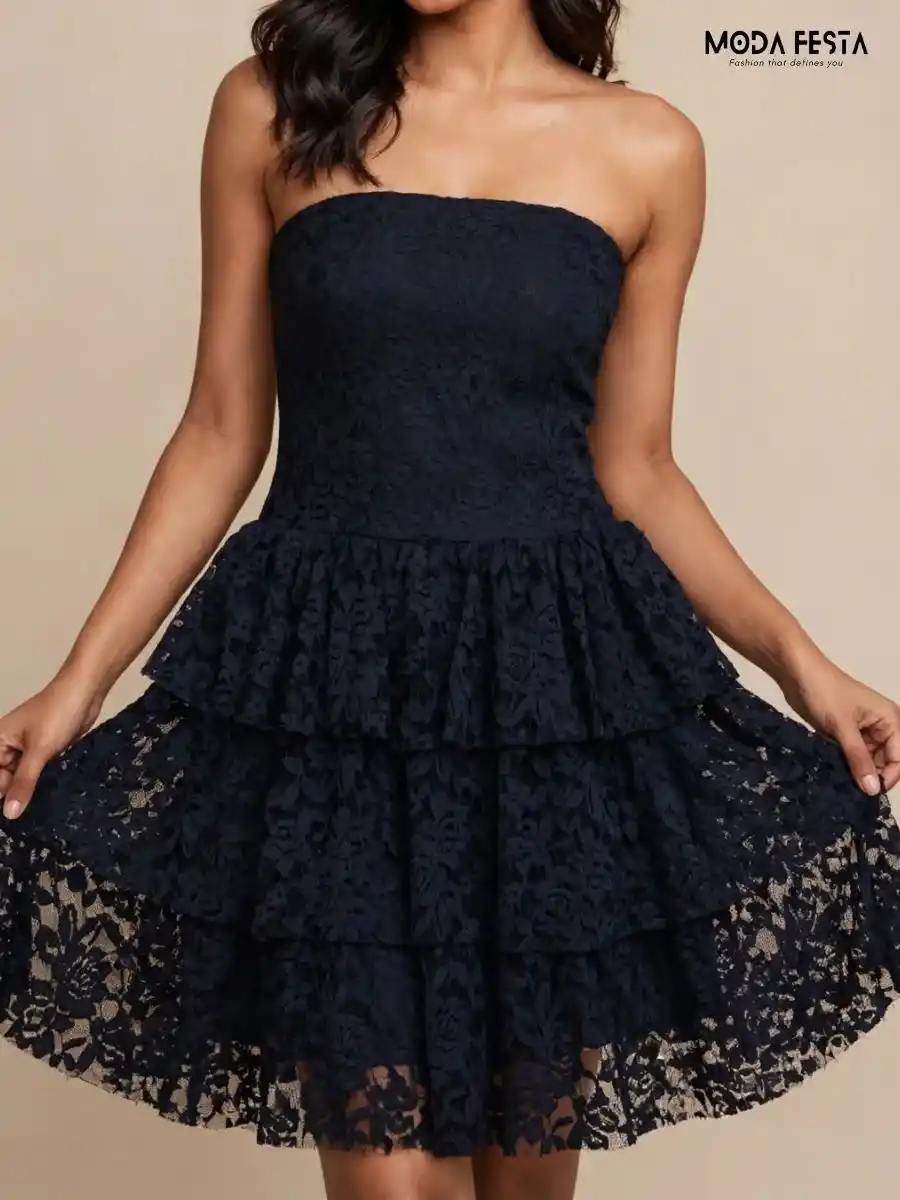ModaFesta -lace-tiered-bodycon-dress