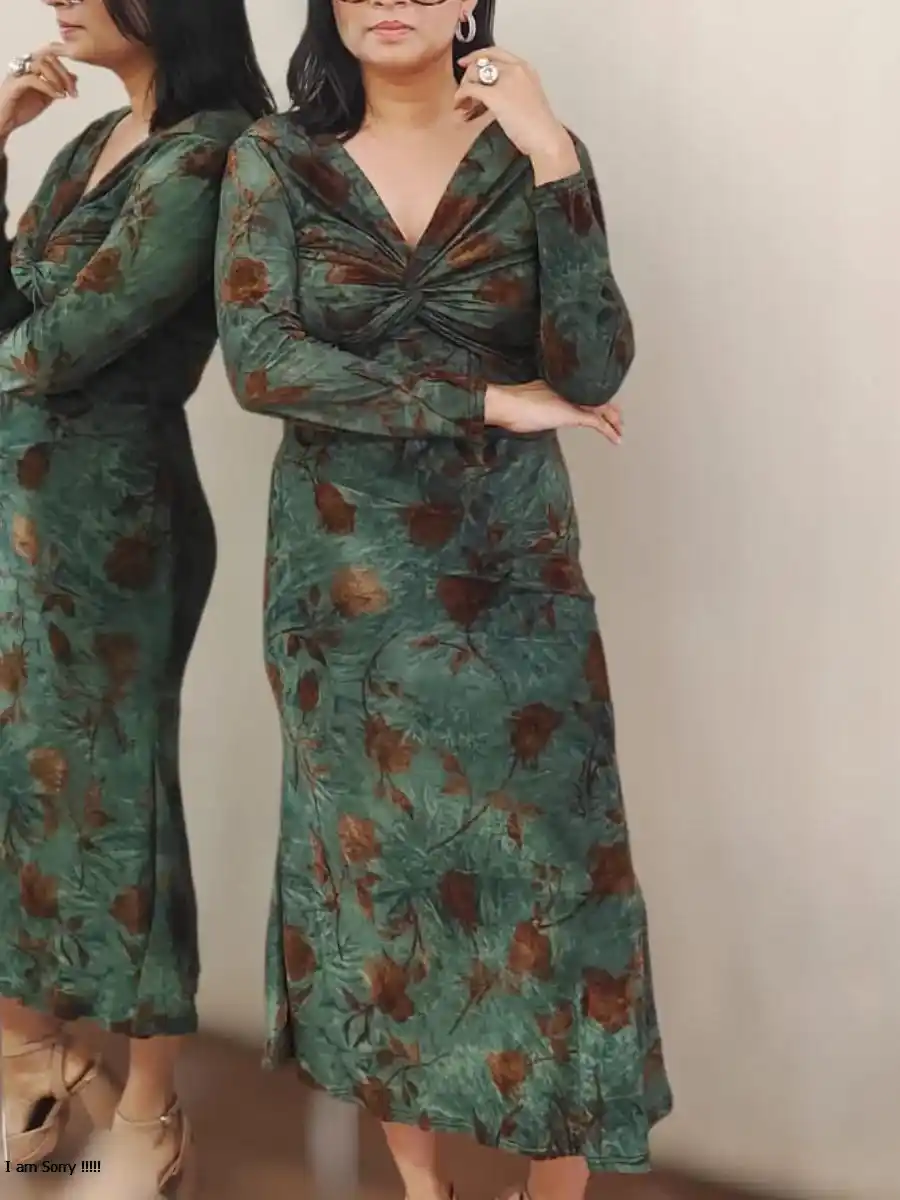 Velvet Finish Monotone Dress