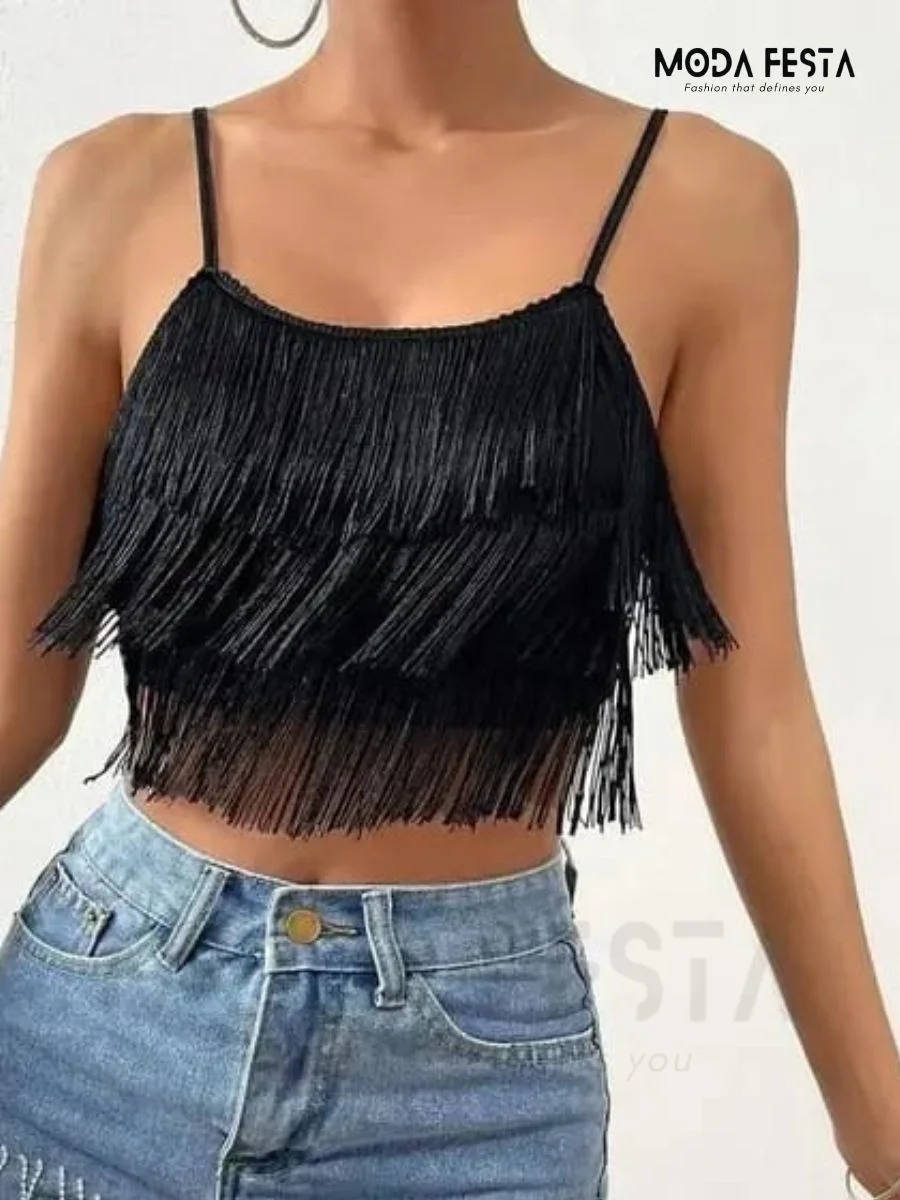 ModaFesta -tiered-bustier-padded-top-black