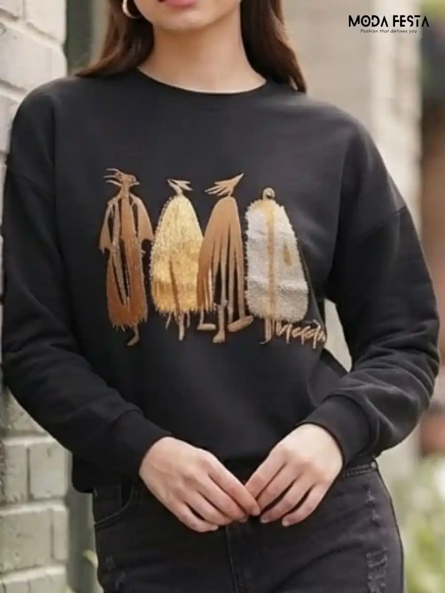ModaFesta -black-graphic-print-oversized-t-shirt