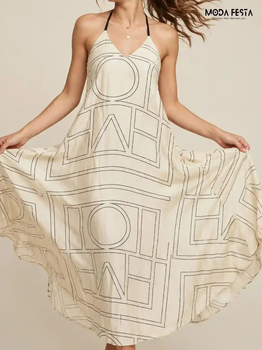 ModaFesta -geometric-print-maxi-dress