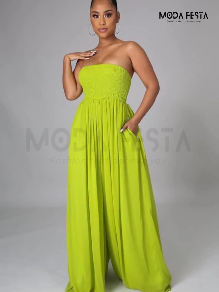 ModaFesta -free-flare-tube-jumpsuit-neon-green