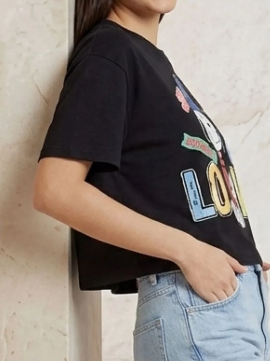 ModaFesta -snoopy-graphic-black-tee