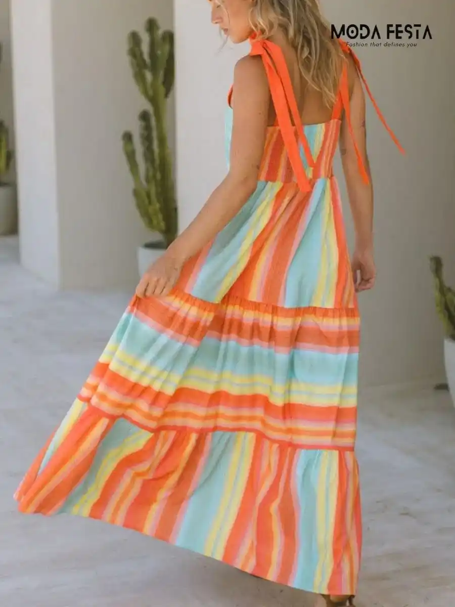 ModaFesta -multicoloured-tie-dress-orange