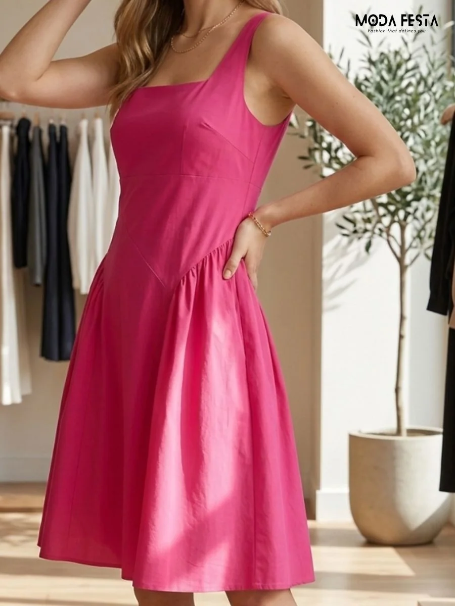 ModaFesta -drop-waist-square-neck-silhouette