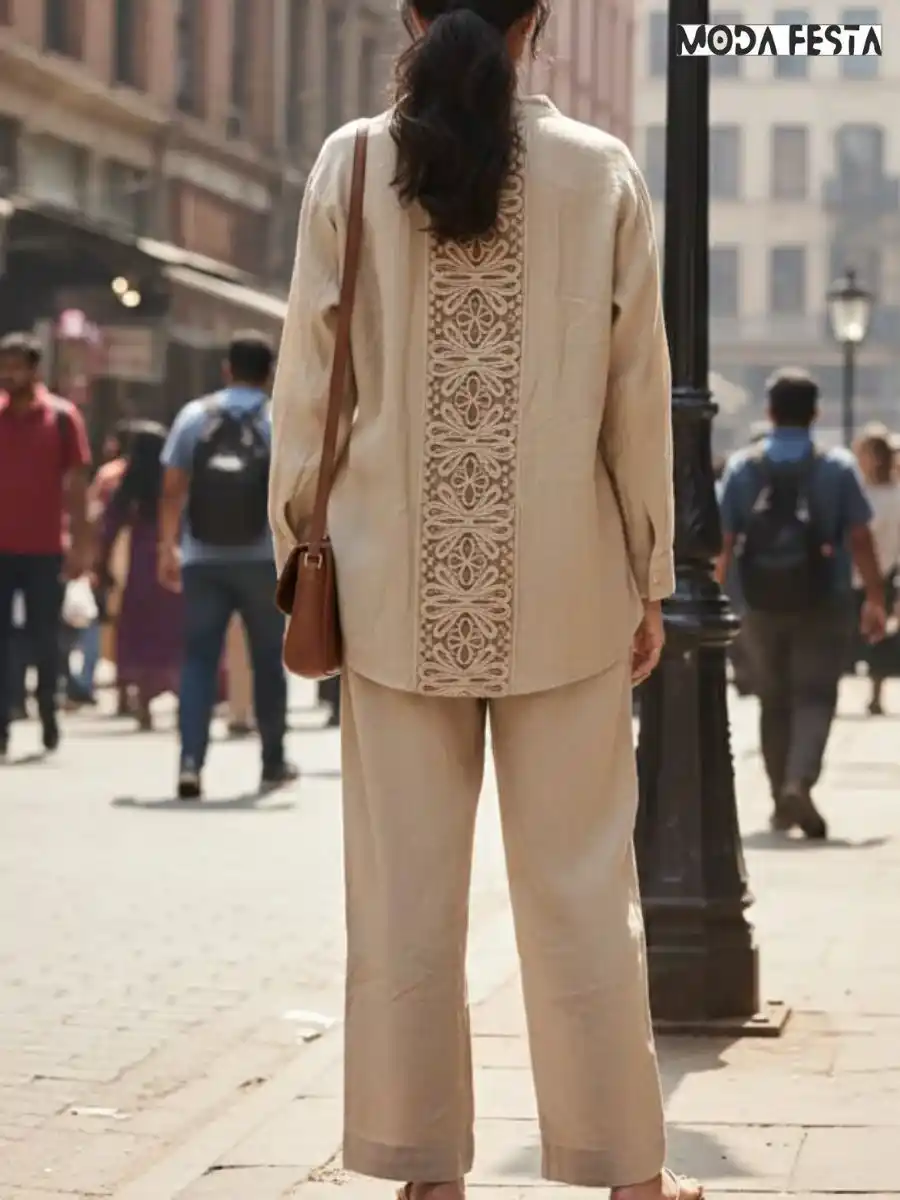 ModaFesta -elegant-linen-coord-set-back-cutwork-style-beige