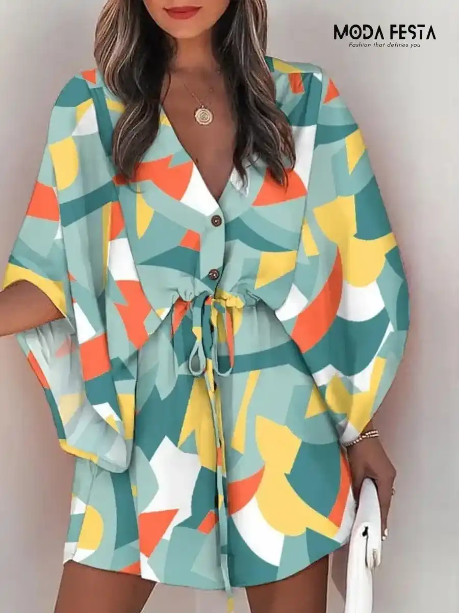 Floral Print Flowy Beach Dress