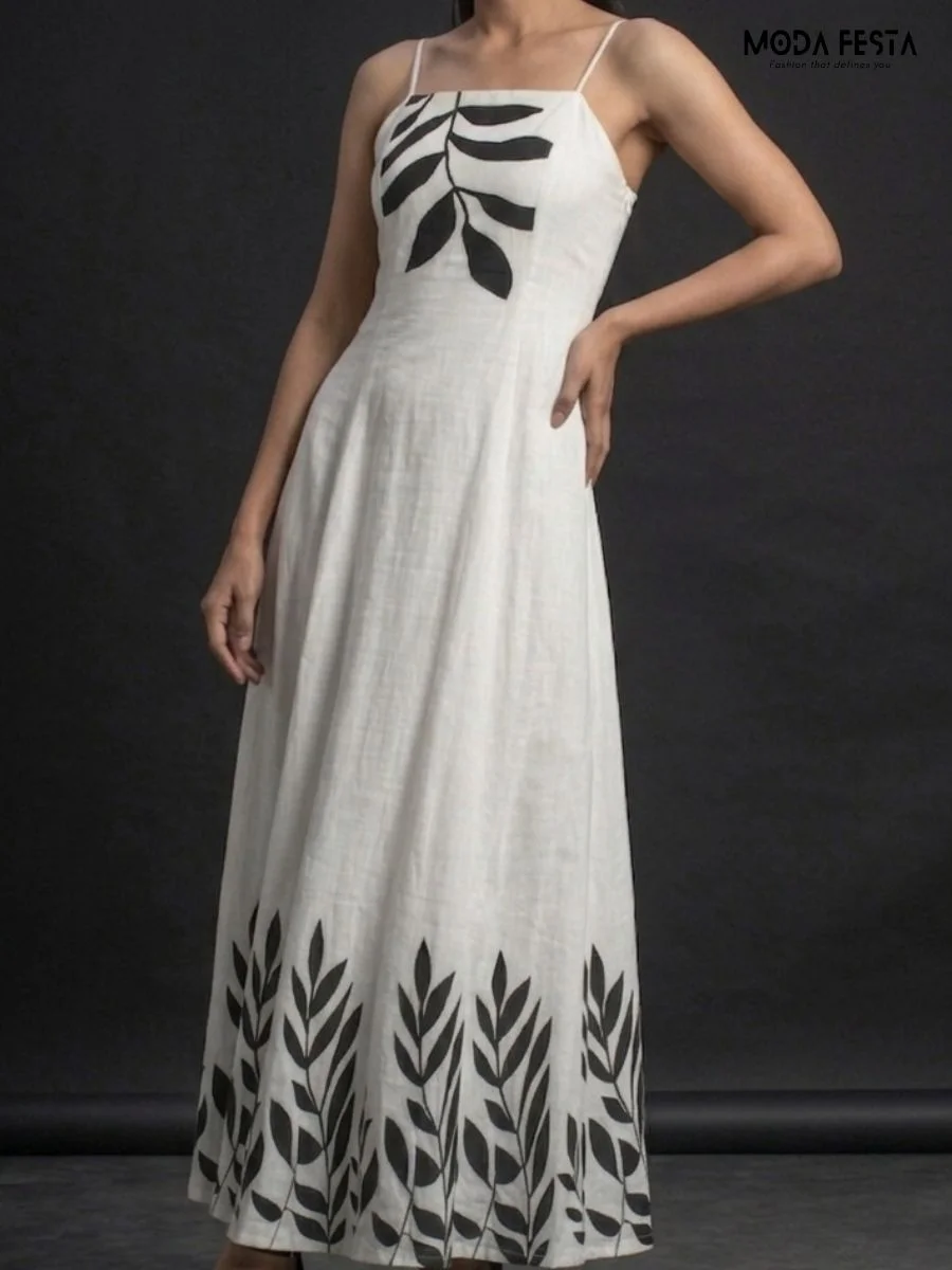 ModaFesta -ivory-leaf-whisper-maxi-dress