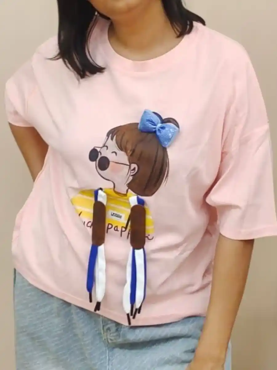 ModaFesta -elegant-girl-printed-t-shirt-peach