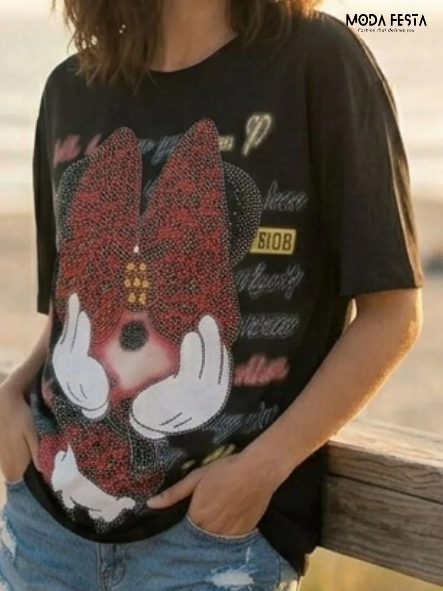 ModaFesta -minnie-mouse-black-tee