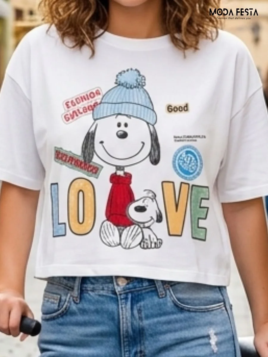 ModaFesta -snoopy-love-graphic-tee