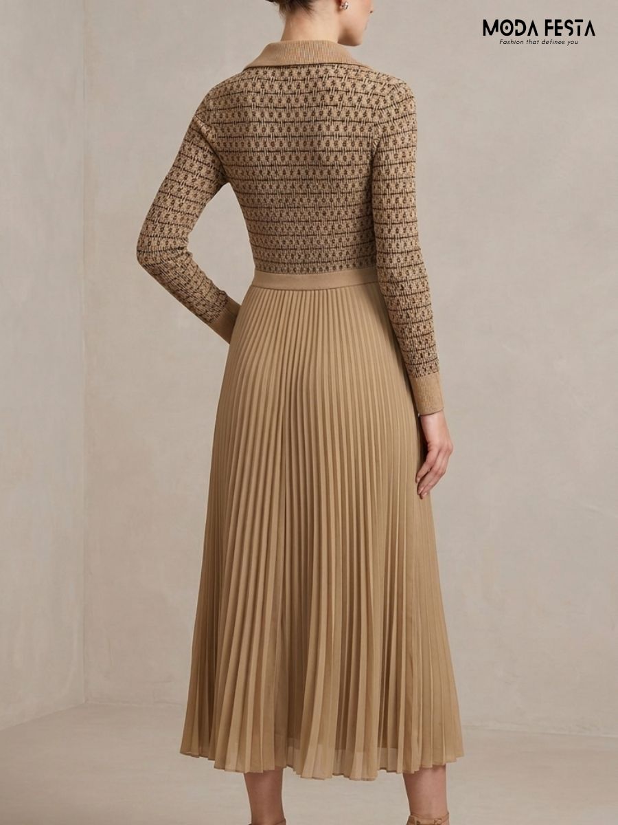 ModaFesta -clara-geometric-knit-cardigan-pleated
