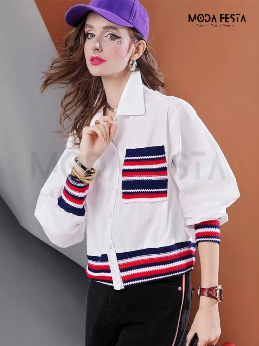 ModaFesta -street-style-knitted-shirt-white