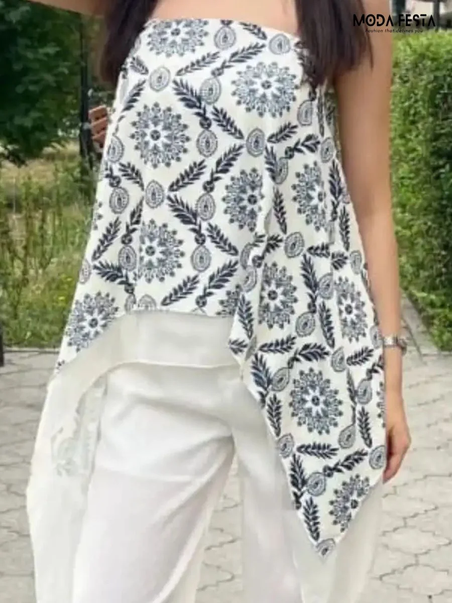 Styling Floral Print A Line Top